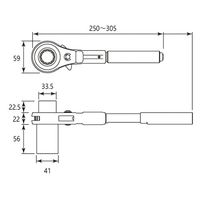エスコ 24x30mm/250ー305mm 本管用ラチェットレンチ(伸縮) EA546Z-42 1丁（直送品）