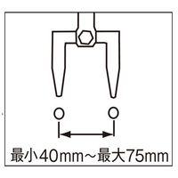 エスコ 40ー75mm/1500mm 可動開栓器 EA546ZM-2 1個（直送品）