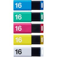 エレコム USBメモリ USB2.0 ノック式 16GB 5本パック MF-APKU2016GX5 1個（直送品）