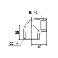 エスコ Rc1・1/4”x Rc3/4” 90°異径エルボ(ステンレス製) EA469AD-12AA 1セット(3個)（直送品）