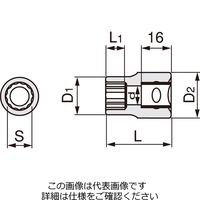 エスコ 1/2”DRx11/32” ソケット(十二角) EA618KK-53 1セット(10個)（直送品）