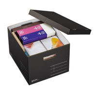 コクヨ 収納ボックス<NEOS> （Lサイズ・フタ付き）ブラック A4-NELB-D 1セット（10冊）