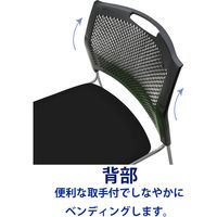 藤沢工業 TOKIO NSB・NSWシリーズ スタッキングチェア レザー NSB-T10 L-S ネオブラック 1セット（4脚入）（取寄品）