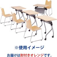 藤沢工業 TOKIO RMHシリーズ リフレッシュチェア RMH-N2AF-S オレンジ 1セット（4脚入）（取寄品）