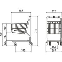 大和産業 お手伝いカートPJ3 ライオン旗青枠(1台入) 122-Y00125 1台（直送品）