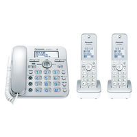 パナソニック コードレス電話機（子機2台付き）シルバー VE-GD37DW-S