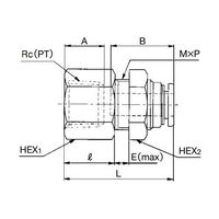 エスコ 8mmxRc3/8” 隔壁ユニオン EA140HE-83 1セット(20個)（直送品）