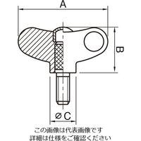 エスコ 55mm/ M8x30mm [スチール製]雄ねじノブ[オレンジ] EA948BR-57 1セット(10個)（直送品）