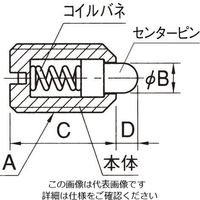 エスコ M8 軽荷重ショートプランジャー EA948DA-44 1セット(15個)（直送品）