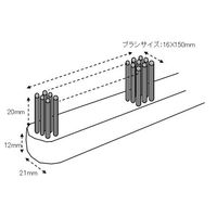 エスコ 350mm ワイヤーブラシ(波線・3列) EA109B-42 1セット(10本)（直送品）
