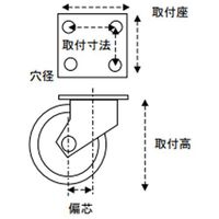 エスコ 38mm キャスター(自在金具付) EA986PF-13 1セット(30個)（直送品）
