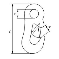 エスコ 16mm ロープ用牽引フック(スチール製) EA638CY-2 1セット(15個)（直送品）