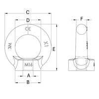 エスコ M12 アイナット(電気亜鉛メッキ) EA638SS-4 1セット(30個)（直送品）