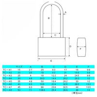 エスコ 40mm シリンダー錠(70mm吊長) EA983TC-46 1セット(4セット:1セット×4個)（直送品）