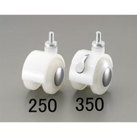 エスコ 50mm ナイロキャスター(ツインホイール・ブレーキ付) EA986TD-350 1セット(5個)（直送品）