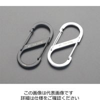 エスコ 40x15mm Sカンスナップフック(ステンレス製/ブラック) EA638AD-71 1セット(20個:2個×10パック)（直送品）