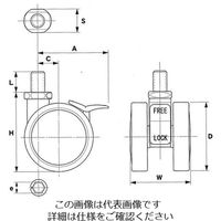 エスコ 50mm キャスター(ツインホイール・ブレーキ付) EA986TG-17 1セット(10個)（直送品）