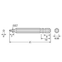 エスコ 2 x65mm [Hexagon] ハイパービット EA611BW-2 1セット(20パック)（直送品）