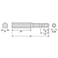 エスコ 8 x65mm [Hexagon] ハイパービット EA611BW-8 1セット(15パック)（直送品）