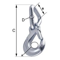 エスコ 52mm スナップフック EA638AH-1 1セット(10個)（直送品）