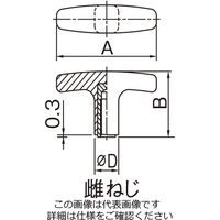 エスコ M8/80x20mm T型ノブ(雌ねじ) EA948AF-34 1セット(5個)（直送品）