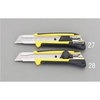 エスコ 190mm カッターナイフ(ソフトグリップ) EA589AT-27 1セット(10個)（直送品）