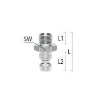 エスコ M10x 1 雄ねじカップリング(ステンレス製) EA140GK-10 1セット(4個)（直送品）