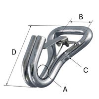 エスコ 48mm フック・ダブルJ型(ラッチ付) EA638FY-102 1セット(15個)（直送品）