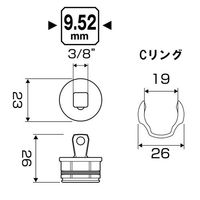 エスコ 3/8” オフセットアダプター用アダプター EA813A-331 1セット(4個)（直送品）