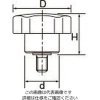 エスコ M5x16mm 雄ねじノブ EA948AD-102 1セット(15個)（直送品）