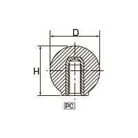 エスコ M6x20mm 雌ねじプラスチックボール(レッド) EA948AM-12 1セット(30個)（直送品）