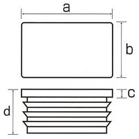 エスコ 60x 30mm 角型保護キャップ(クロ/2個) EA983FP-93 1セット(30個:2個×15パック)（直送品）