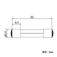 エスコ 250Vx 25A/6.4mm 管ヒューズ(セミタイムラグ型/3本) EA758ZZ-325 1セット(30本:3本×10パック)（直送品）