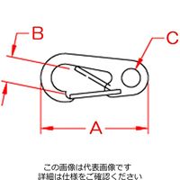 エスコ 34mm スナップフック(OD色) EA638AE-2 1セット(30個)（直送品）