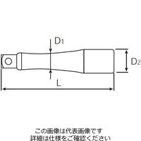 エスコ 1/2”DRx 75mm エクステンションバー EA618RC-75 1セット(4個)（直送品）