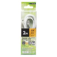 エスコ 2 m モジュラーコード(6極4芯) EA764CA-2 1セット(15本)（直送品）