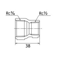 エスコ Rc3/4” x Rc1/2” 異径ソケット(ステンレス製) EA469AB-6B 1セット(10個)（直送品）