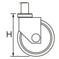 エスコ 50mm キャスター(自在金具・ねじ式・ブレーキ付) EA986PT-132 1セット(15個)（直送品）