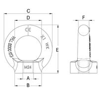 エスコ M12 アイナット(高張力合金鋼製) EA638ST-4 1セット(3個)（直送品）