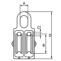 エスコ 20mm/2車 ナイロンプーリー EA987HK-21 1セット(20個)（直送品）