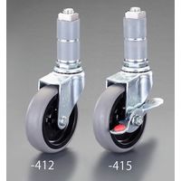 エスコ 50mm [ECOパイプ用]差込キャスター(自在・ブレーキ付 EA976AW-414 1セット(4個)（直送品）
