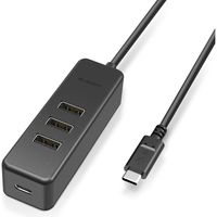 USBハブ USB-A×3ポート USB-C×1ポート タイプCコネクタ USB2.0 U2HC-T431PBK エレコム 1個
