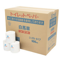 アスト 白馬車業務用ソフト1R100mシングル 320074 1箱(60ロール入)