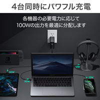 USB充電器 折りたたみ式 Omnia Mix4 100W/PD対応/USB-A×2 Type-C×2 PA-B7-BK 1個 AUKEY