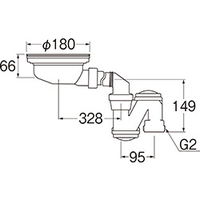 SANEI 流し台薄型トラップ H6562S 1個（直送品）