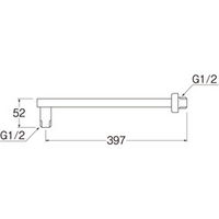 SANEI シャワーアーム S104ー63X1 1個（直送品）