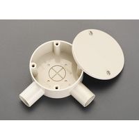 エスコ φ28mm 露出ボックス(VE管用/3方向)ベージュ EA940CS-153 1セット(10個)（直送品）
