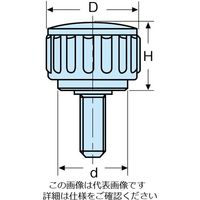 エスコ M8x25mm/φ26mm 雄ねじナールドノブ EA948BX-86 1セット(15個)（直送品）