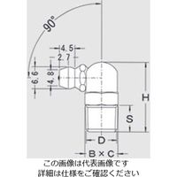 エスコ M6x0.75 (90 ゚) グリースニップル(ステンレス製) EA991CZ-225 1セット(10個)（直送品）