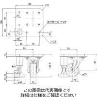 岡本工機 アジャスター付キャスター(Lー75) L75 1個（直送品）